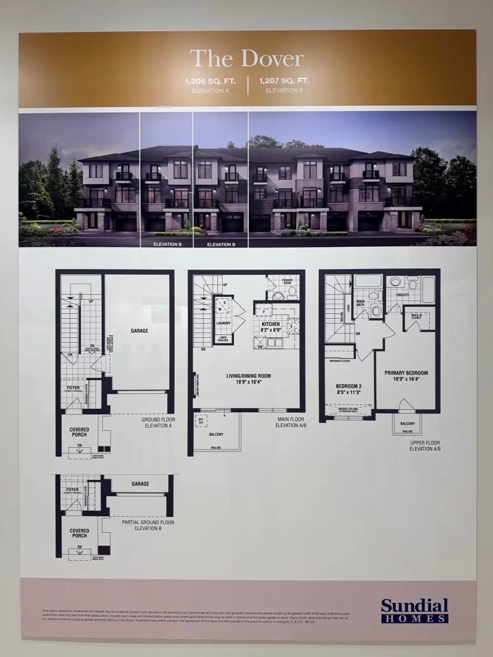 The Dover floor plan at The Enclave Milton