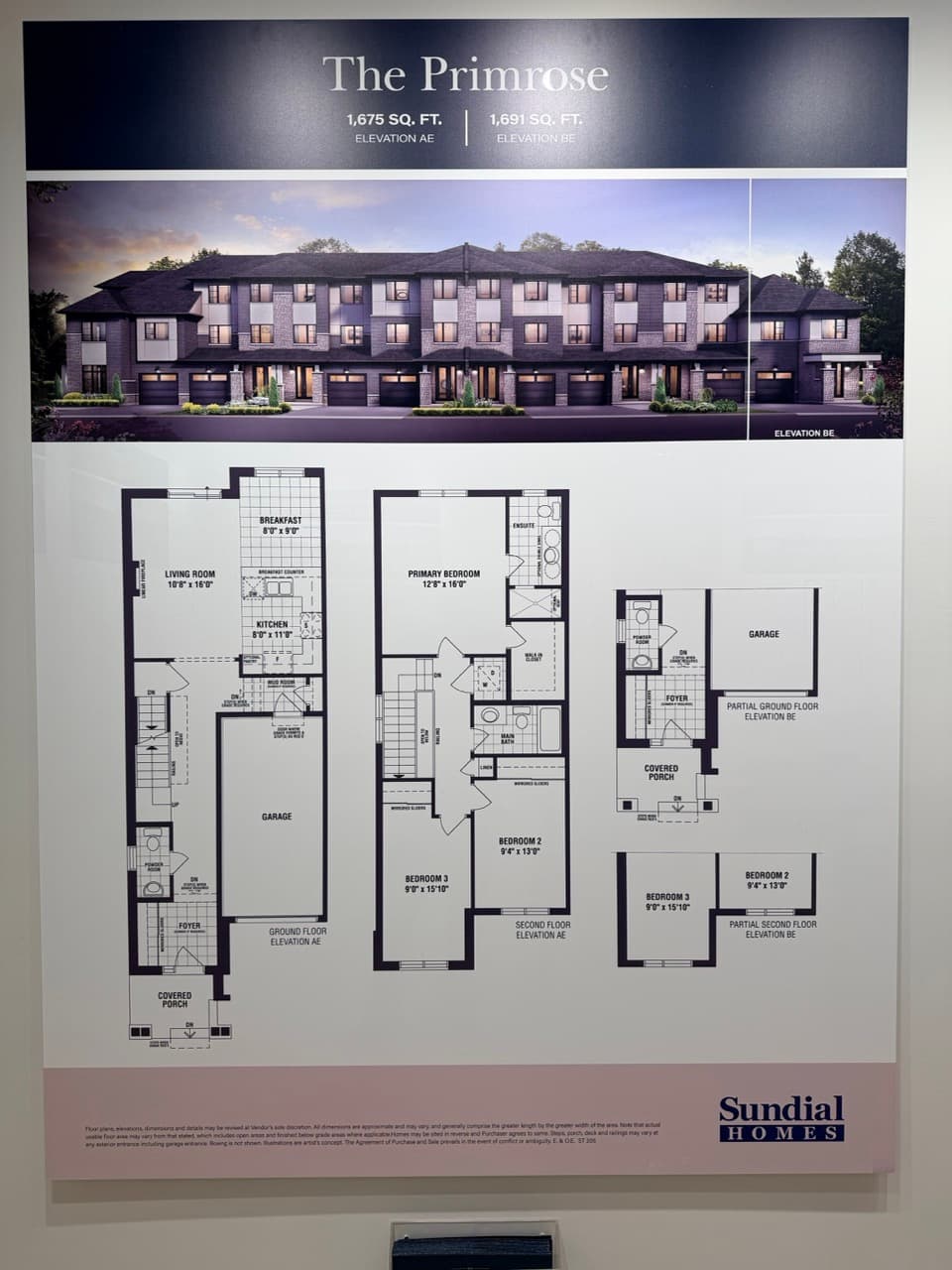 The Primrose floor plan at The Enclave Milton
