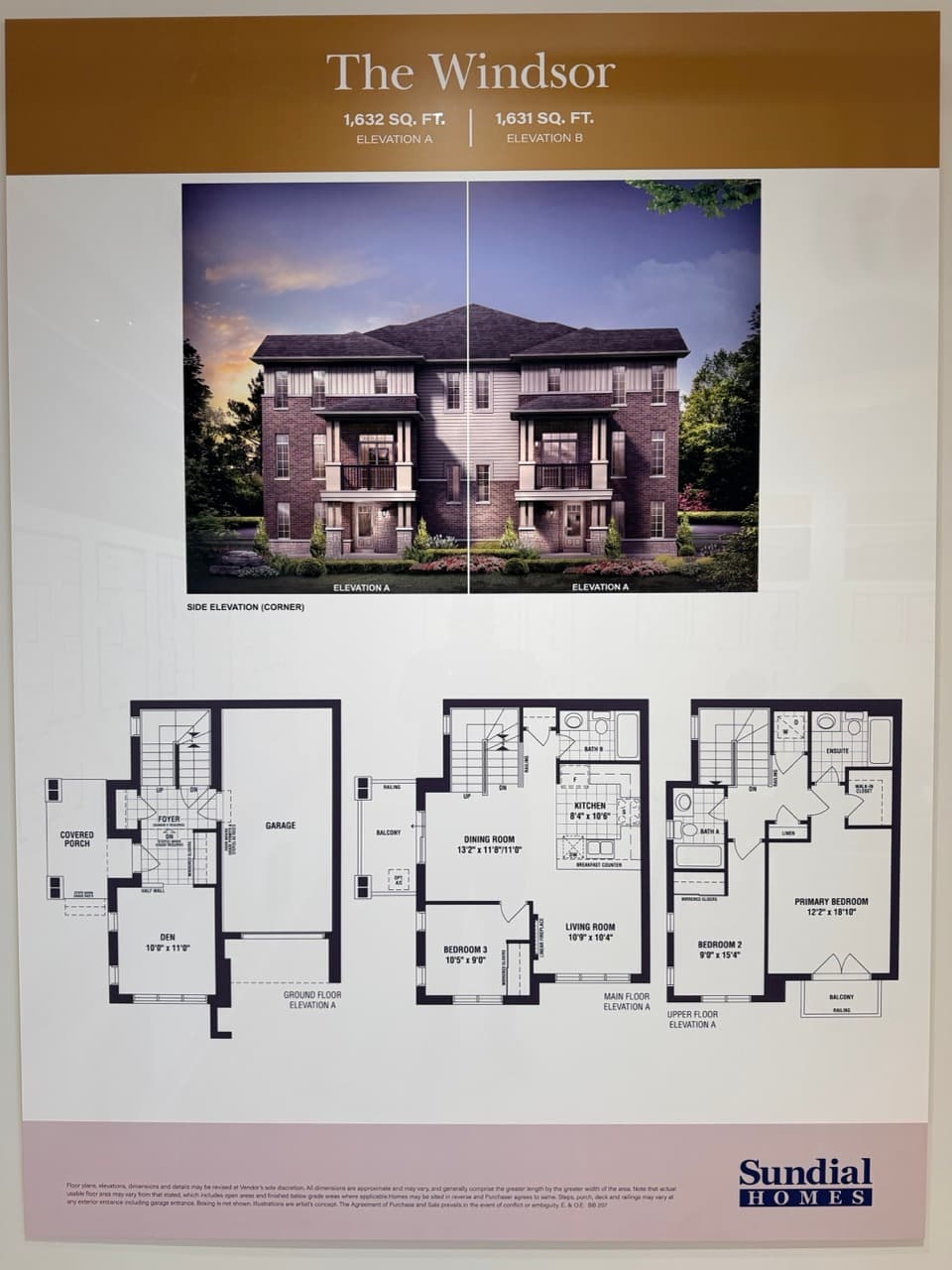 The Windsor floor plan at The Enclave Milton